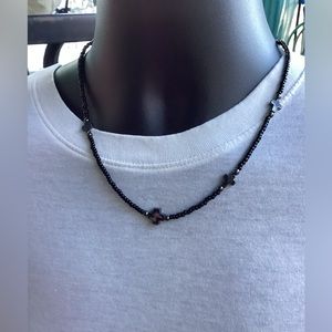 Men’s Black Hematite Cross Necklace ✝️